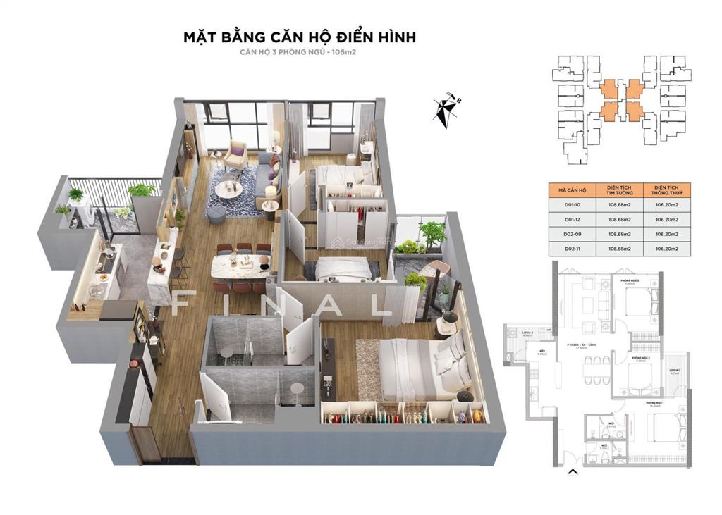 14,6 tỷ chính chủ bán căn 3 ngủ 107m2 tòa brg 25 lê văn lương.full đồ. bc đông nam.slot oto