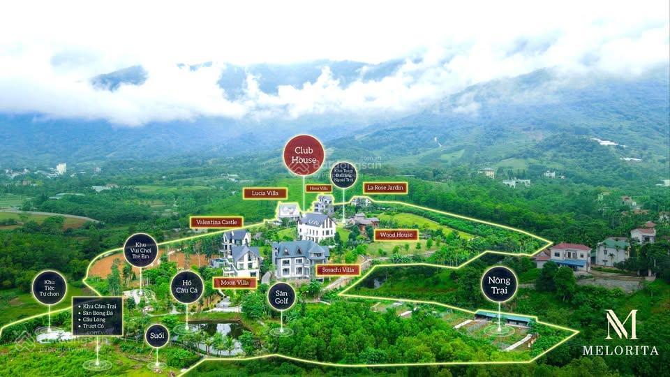 26tr /m2. chính chủ bán biệt thự 524m làng châu âu melorita hòa lạc | sổ đỏ lâu dài | mt 17m