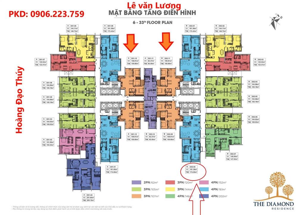 12,3 tỷ chính chủ gửi bán căn brg 25 lê văn lương s 105m2. tầng trung. tòa d1  0906 223 ***
