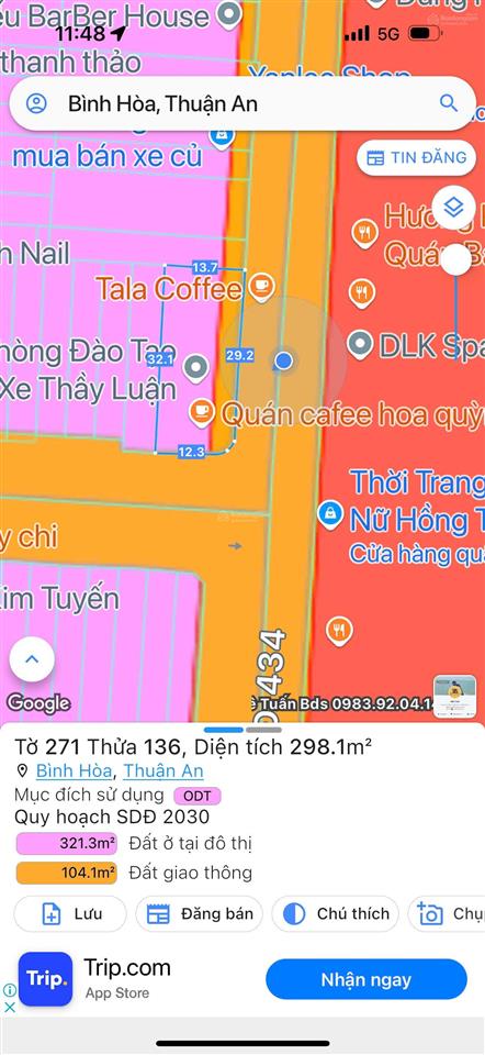 Bán siêu phẩm góc 2 mt khu dc 434 có sẵn thì nhập 70tr/ tháng ở p bình hoà , tp thuận an,bình dương