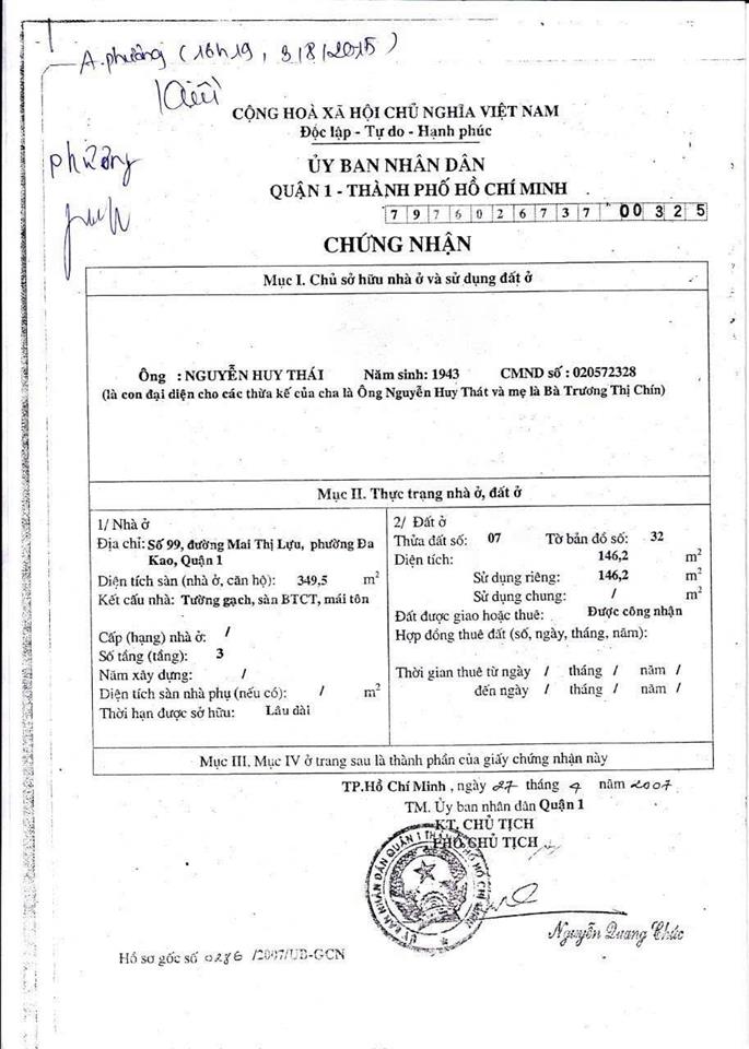 Bán tòa nhà mặt tiền 99 mai thị lựu, p. đa kao, q1  giảm 5 tỷ  0919 788 ***