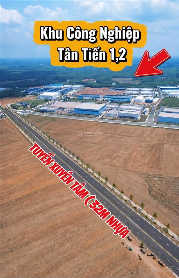 Mặt tiền đường xuyên tâm đồng phú ngay khu công nghiệp tân tiến thành phương 1, 2