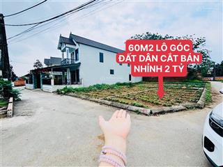 Tài chính nhỉnh 2tỷ có ngay lô góc 60m2 gần công nghệ cao hoà lạc
