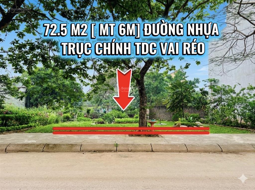 72.5m2 [ mặt tiền 6m] đường nhựa trục chính tdc vai réo