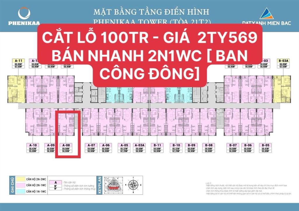 Giảm giá bán nhanh trong tuần  cắt lỗ 100tr căn 2n1wc [ ban công đông]