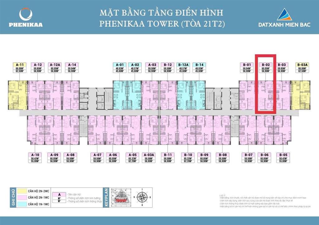 Quá rẻ bán nhanh căn 2n1wc chung cư phenikaa2  tầng trung  giá 2ty550