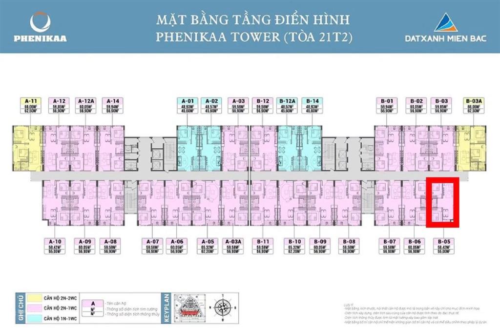 Cắt lỗ sâu  căn góc 2n1wc đẹp tòa phenikaa 2
