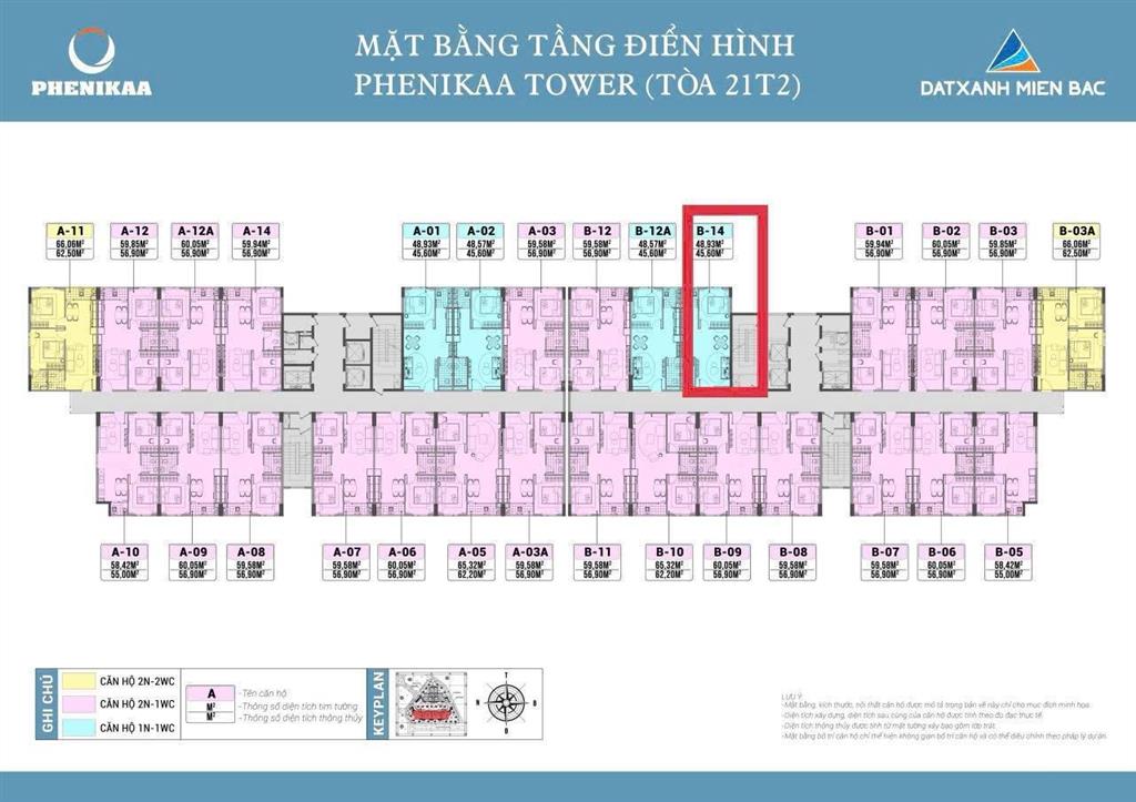 Căn 1n1k (45.6m2) phenikaa 2 bán cắt lỗ 100tr trên giá cđt