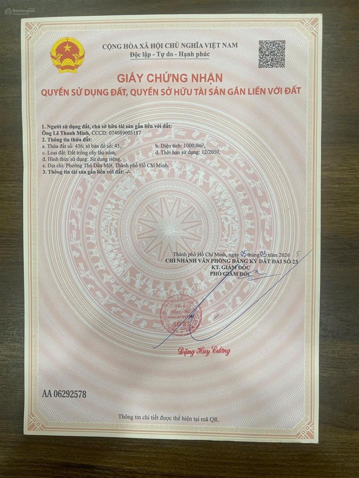 Đất chánh nghĩa giáp rạch hẻm bùi quốc khánh cách chợ thủ dầu một chỉ 500m ngay trung tâm giá rẻ