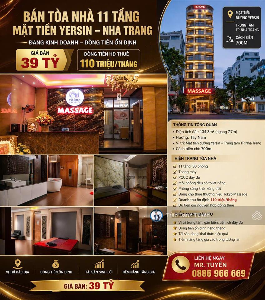 Bán tòa nhà 11 tầng mặt tiền yết kiêu trung tâm tp. nha trang