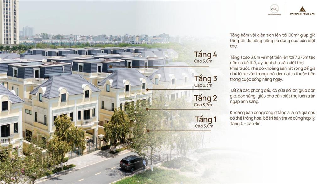 Biệt thự 133m2  mua trực tiếp chủ đầu tư, trả trước 10tỷ(30%) nhận nhà ngay. 3 tầng nổi + 1 hầm