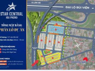 Bán nhà riêng tại khu đô thị star central (hp elite central) hải phòng = giá 5,1 tỷ, dt 75m2
