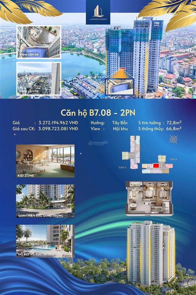 Quỹ hiếm căn 2pn view hồ bơi giá tốt nhất lakeside garden
