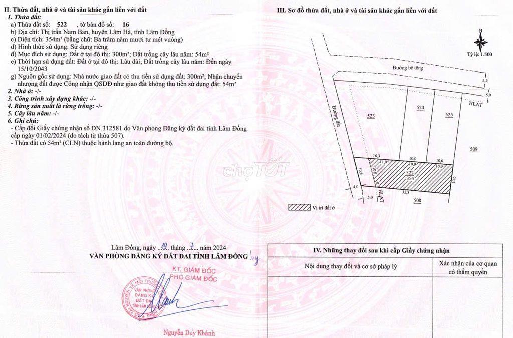 354m2 đất xã Nam Ban sẵn cafe trên đất, ngang 10.6m chỉ 1.1 tỷ