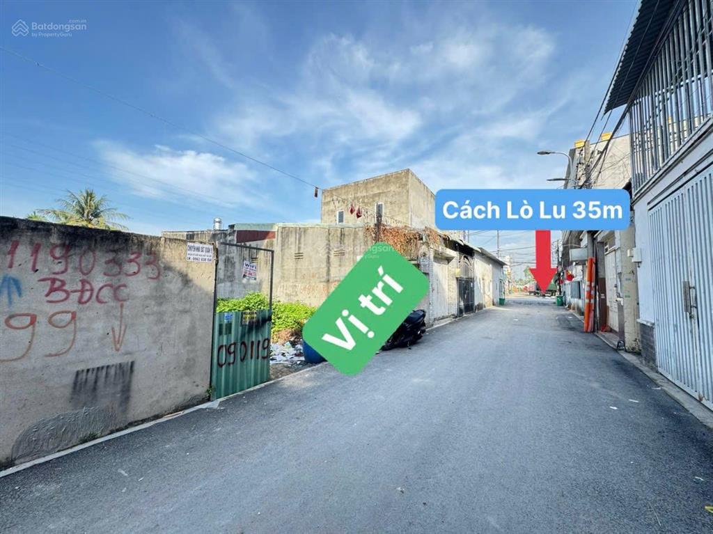 Mt hẻm 280 lò lu q9, cách đường lò lu 30m. giá 5.5tỷ  dt 97.2m2 full thổ cư  sổ hồng riêng