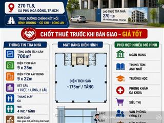 Cho thuê nhà mặt tiền tl8, đối diện ubnd xã phú hoà đông (mới), đang xây, bàn giao sau 6 tháng