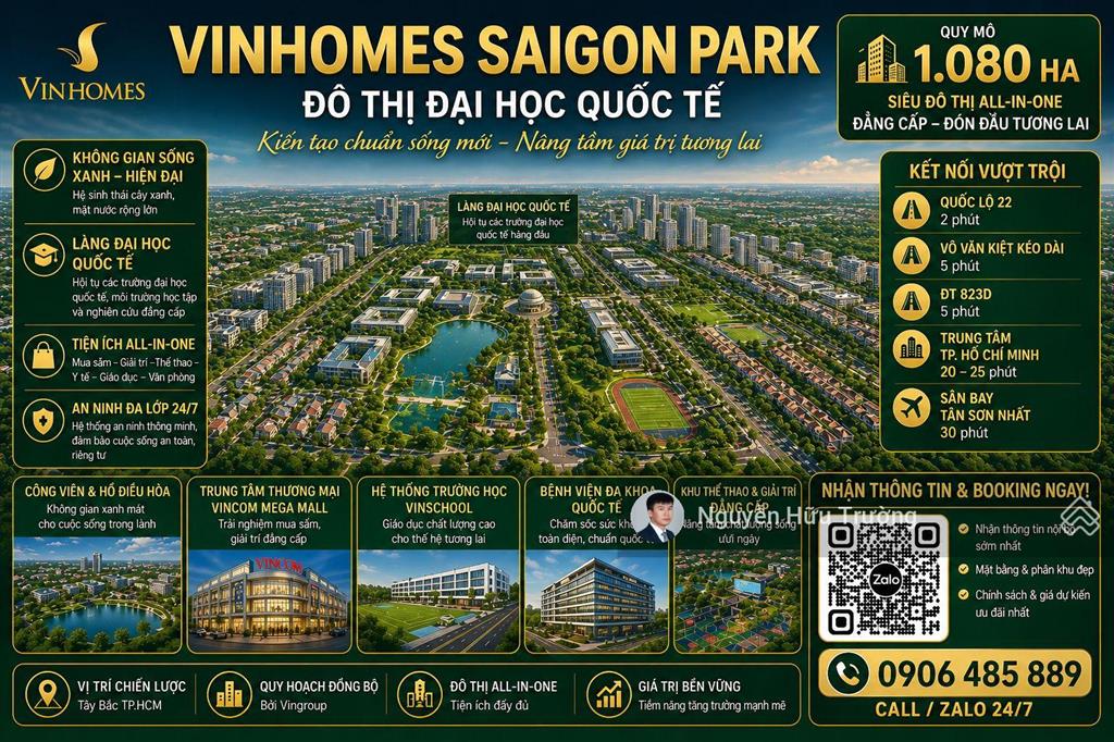 Giỏ căn đẹp, quỹ căn lớn dự án vinhomes saigon park. ưu đãi lãi suất 0%, ân hạn nợ gốc suốt 5 năm