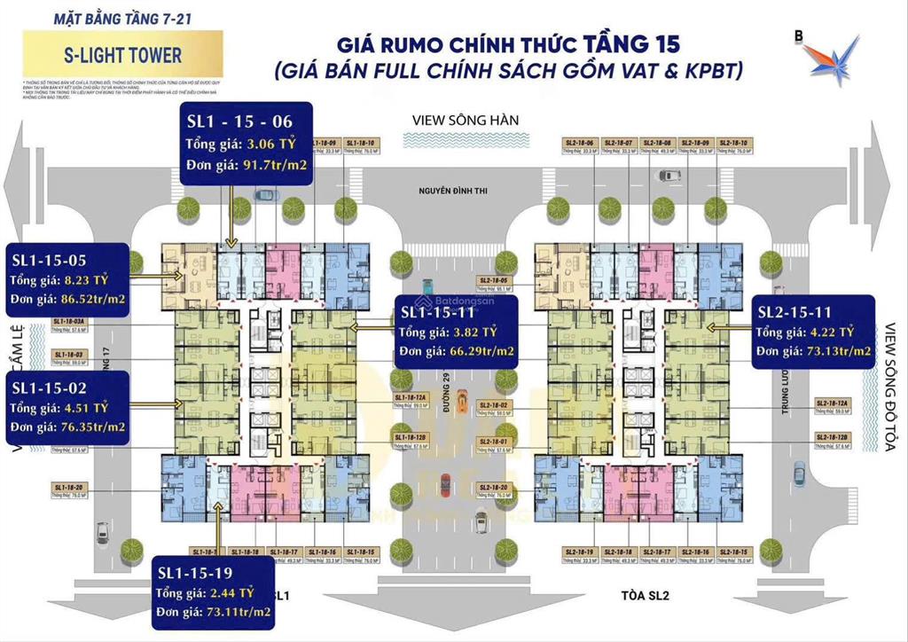 Nổi bật căn góc 3pn trực diện sông  trọn vẹn tầm view xem pháo hoa quốc tế
