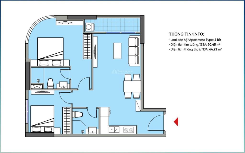 Căn hộ sân vườn tầng 7, full nội thất, giá chỉ 2,4 tỷ