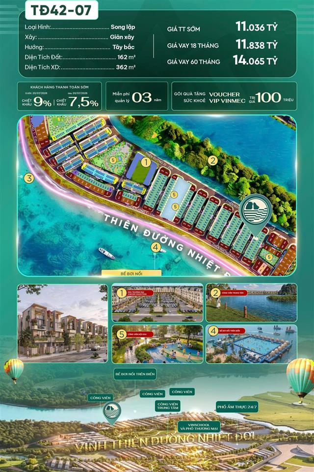 Siêu phẩm song lập view biển giá chỉ từ 11 tỷ tại vinh thiên đường nhiệt đới