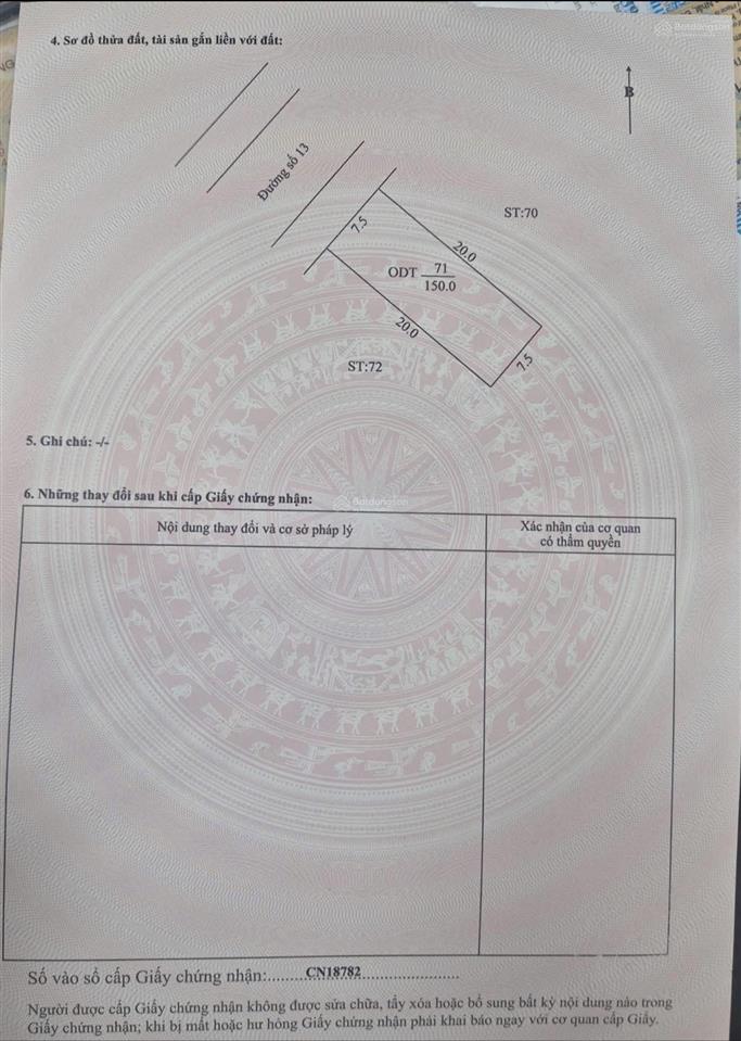 Bán đất tại số 13, tdc định hoà đường 16m, 150m2 full thổ cư 7,5x20