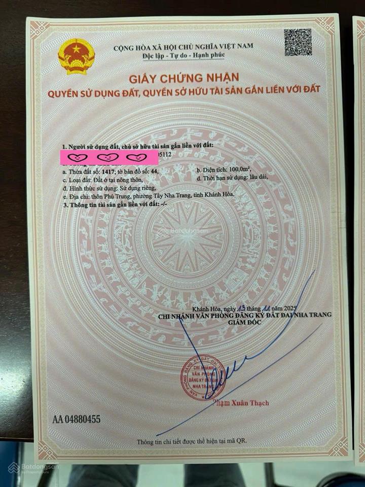 Bán lô đất đẹp đường gò chùa  vĩnh thạnh  phường tây nha trang đường ô tô giá chỉ 2 tỷ 850