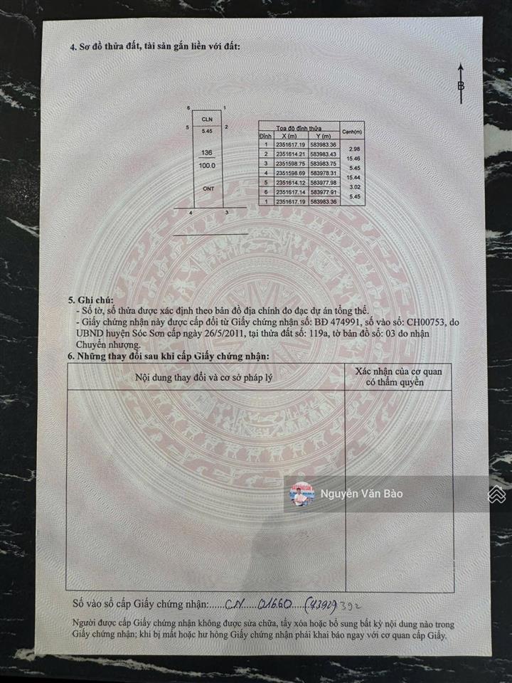Bán đất trịc chính đông sơn, nôin bài, hà nội