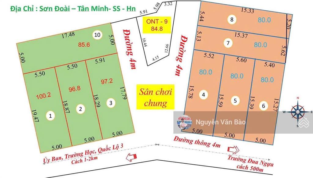 Chủ cần tiền bán cắt lỗ lô đất đẹp tại tân minh, sóc sơn, hà nội