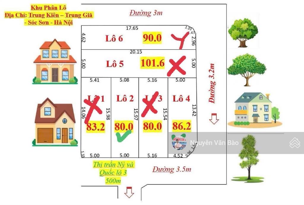 Còn hiếm có 1 lô góc trung kiên, trung giã, sóc sơn