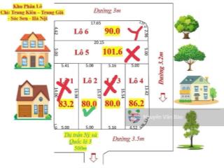 Còn hiếm có 1 lô góc trung kiên, trung giã, sóc sơn