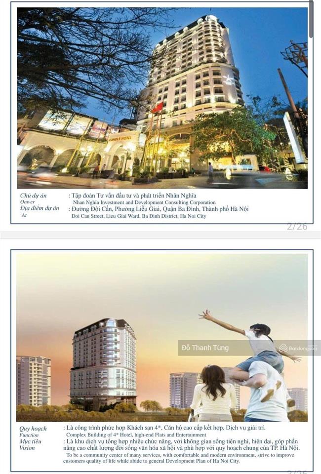 Chuyển nhượng khách sạn 4*, đội cấn, ba đình. vị trí đẹp, mặt tiền đẳng cấp. giá chào 1000 tỷ có tl