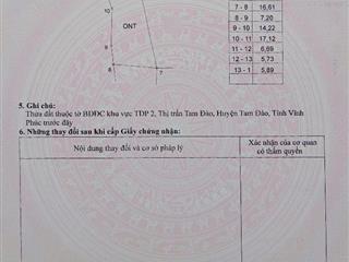 Bán đất thôn 2 Núi Tam Đảo, thị trấn Tam Đảo, Vĩnh Phúc. Dt 629,2m2