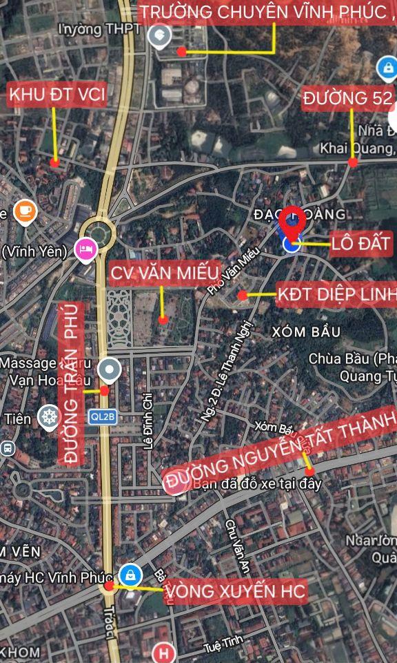 Bán đất trung tâm Làng Bầu, Liên Bảo, Vĩnh Yên, Vĩnh Phúc. DT 557,1m2 hướng Đông Nam