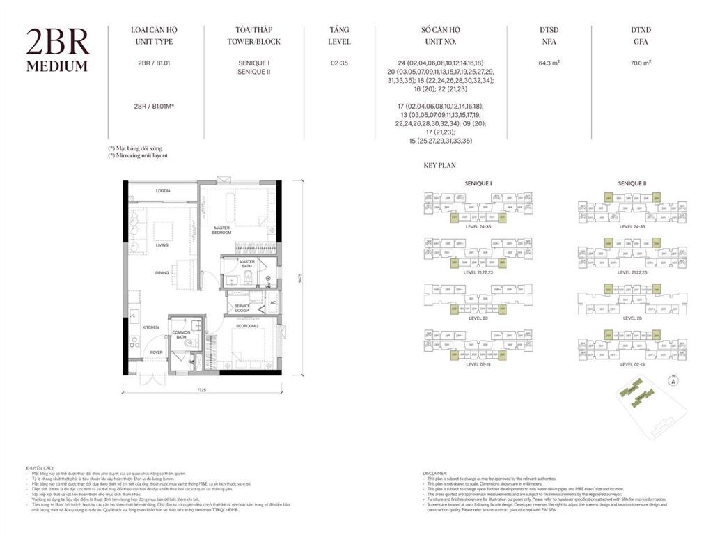 Chính chủ cắt lỗ căn góc 2pn 2wc senique đông nam 64m2 view bể bơi.  0917 777 ***