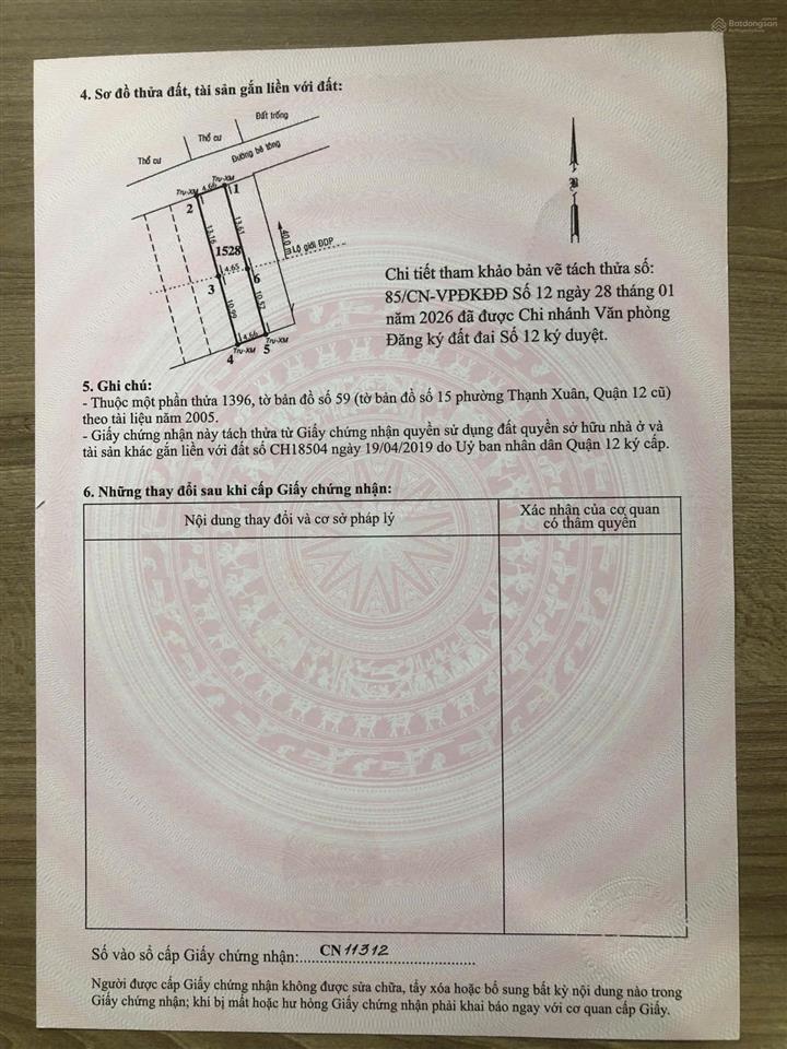 Đất chính chủ (mt vòng cung tây bắc) thạnh xuân, thới an.