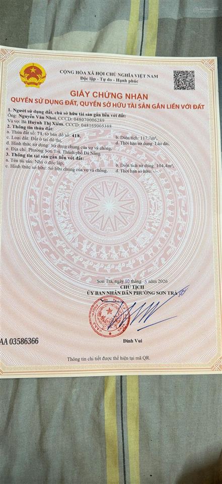 Chào bán kiệt ô tô 5m lê văn thứ cách biển võ nguyên giáp 50m  0911 190 ***