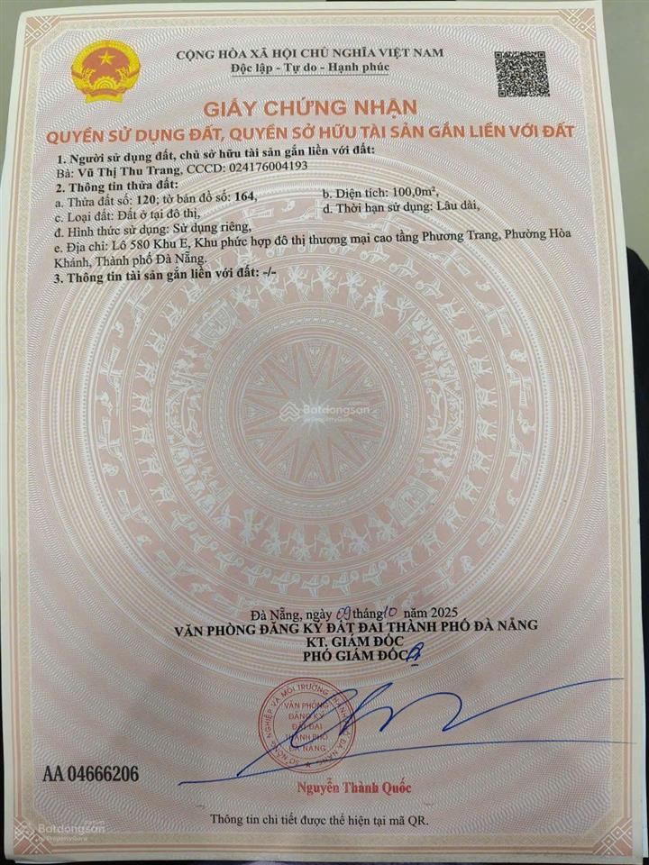 Cần bán lô hoà phú 26 khu e kim long, kẹp cống gần nguyễn sinh sắc  0911 190 ***