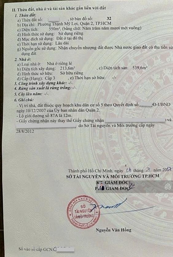 Bán biệt thự 550m2 gần sông sài gòn nằm trong kdc thủ thiêm villa  thạnh mỹ lợi, quận 2