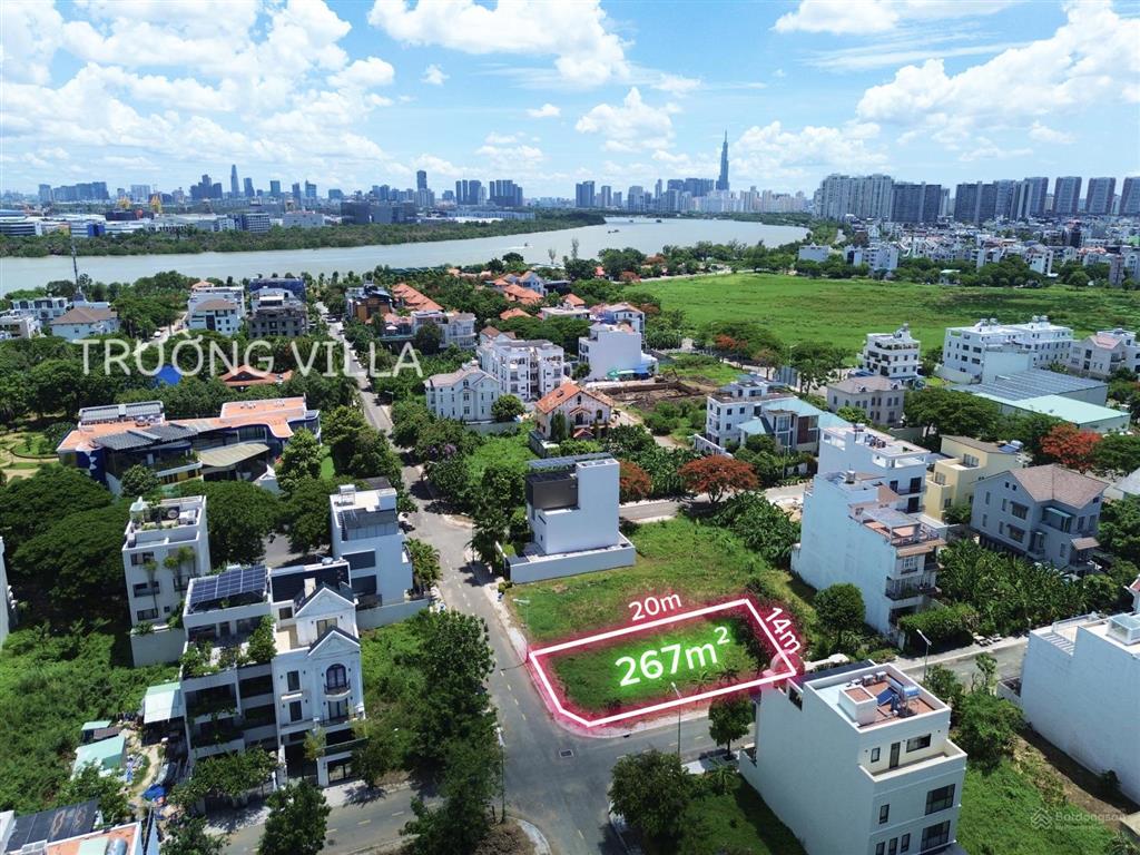 Bán nền biệt thự khu thủ thiêm villa. đường 20m vũ phương đề giá 156 triệu/m2