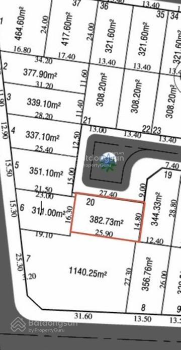 Bán nền biệt thự đơn lập, lô c, dt 382m2, ngang 25.9m siêu đẹp  kdc thủ thiêm villa