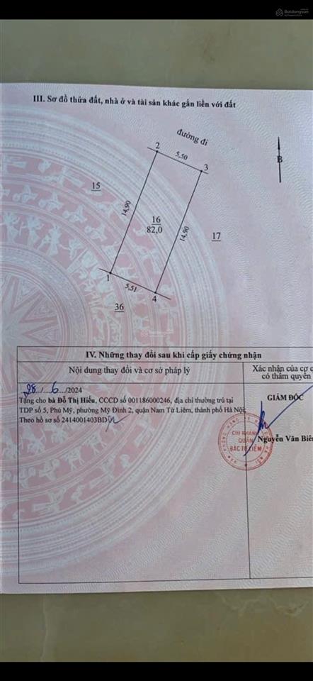 Cc gửi e bán lô đất tái định cư kiều mai, dt82m/ lô . mặt tiền 5.5m mặt víp ngoài view đường 32