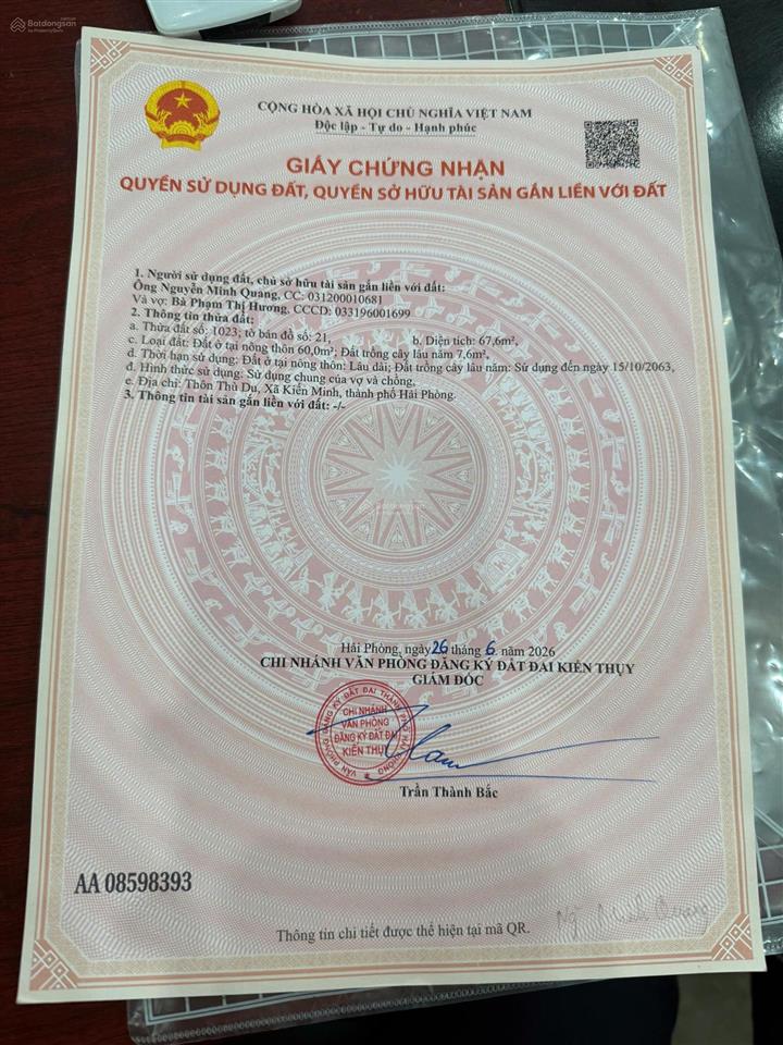 Mở bán lô đất đẹp tuyến 2 đường 361 thù du, minh tân, kiến thụy