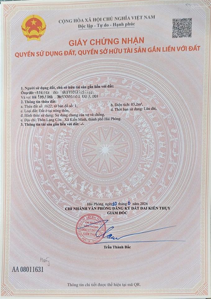 Chỉ 2,28tỷ sở hữu ngay lô đất đẹp trục thôn lạng côn, xã đông phương, hải phòng