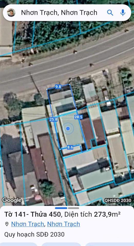 Nhà đất kp bình phú, phường nhơn trạch (2 mặt tiền dt 150m2, dttt 274m2)