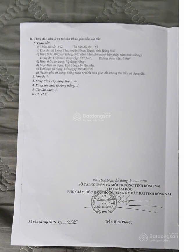 Bán đất mặt tiền nguyễn hữu cảnh, nhơn trạch, dt 587.5m2, giá trị tăng trưởng cao, giá cực tốt.