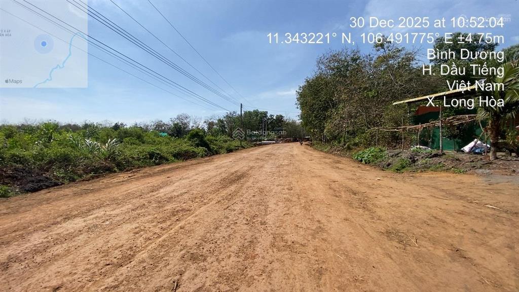 Đất long hòa 63, dầu tiếng, bình dương. dt 16.723m2. đường 10m. giá 12,5 tỷ