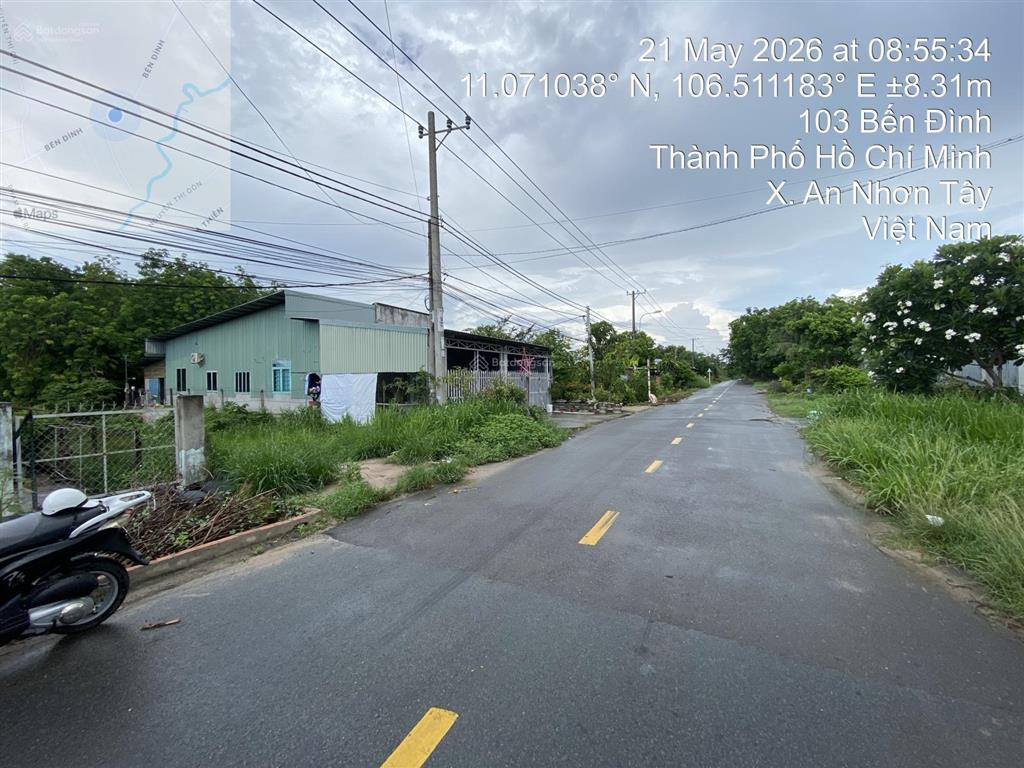 Bán đất đường bến đình, an nhơn tây, củ chi, hcm. tdt 1111,8m2. thổ cư 1059m2. giá 8,5 tỷ