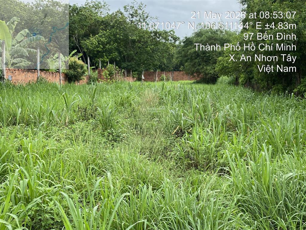 Bán đất đường bến đình, an nhơn tây, củ chi, hcm. tdt 1111,8m2. thổ cư 1059m2. giá 8,5 tỷ