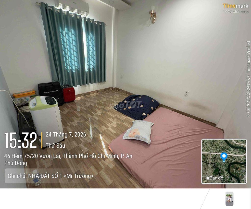 Bán nhà 3 lầu hẻm vườn lài an phú đông gần cầu 4.6mx12m