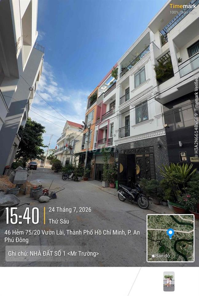 Bán nhà 3 lầu hẻm vườn lài an phú đông gần cầu 4.6mx12m